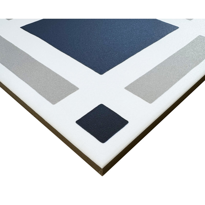 Blvd Plaid 8”X8” Patterned Porcelain Wall and Floor Tile, Black/White