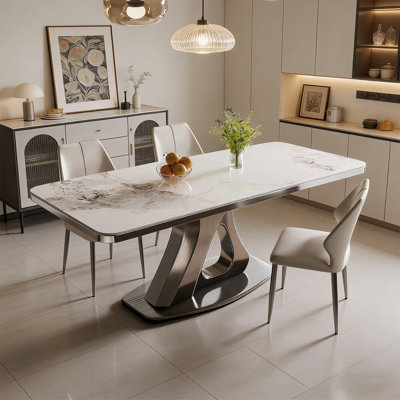 Light luxury rock plate dining table