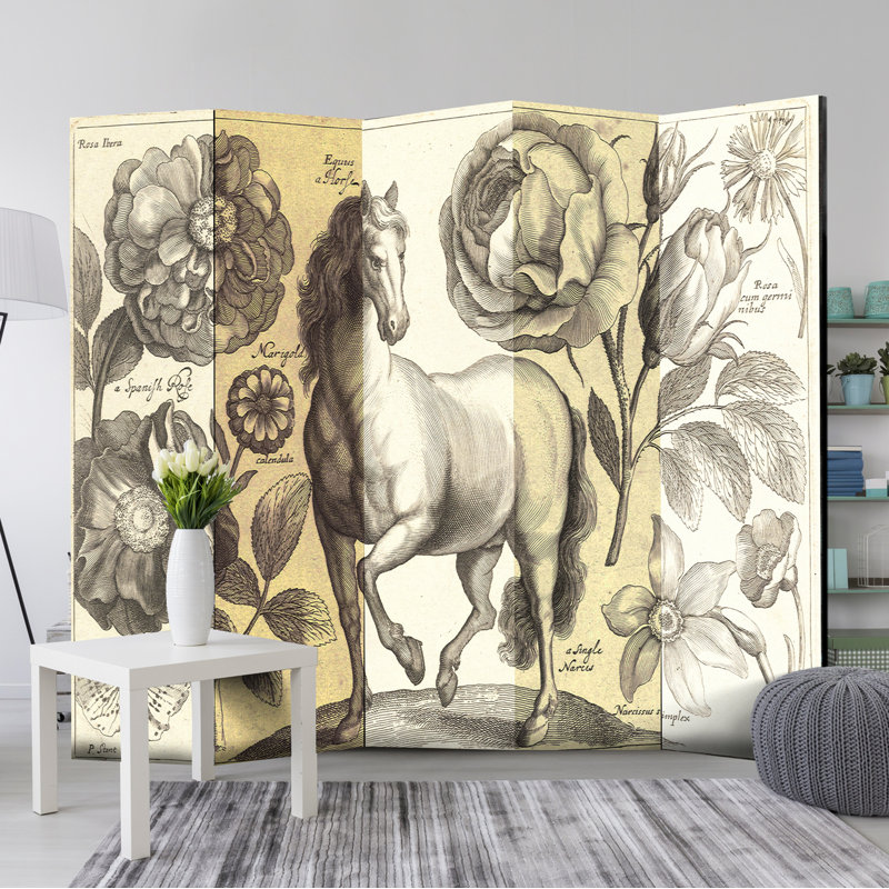172cm H Solid Wood Folding Room Divider, 5