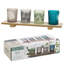 4 Piece Wood Tabletop Tealight Holder Set