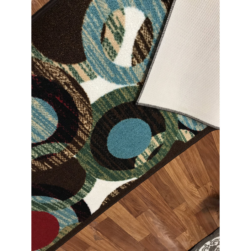 Munsell Geometric Synthetic Non-Skid Kitchen Mat, 23" x 7'