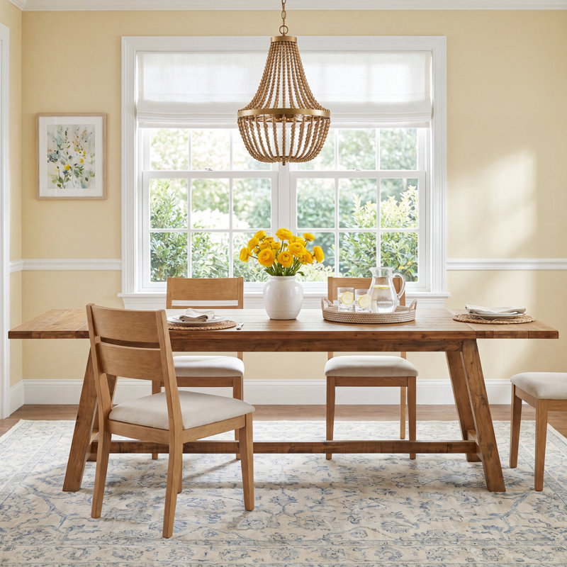 Maxine Extendable Pine Dining Table, Gold