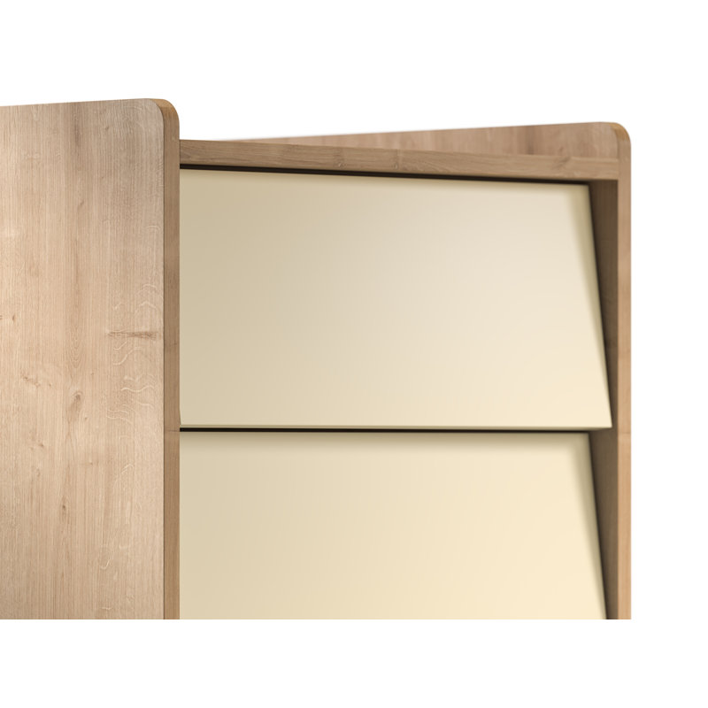 Antoine Kids 5 - Drawer Chest, Light Brown/Yellow