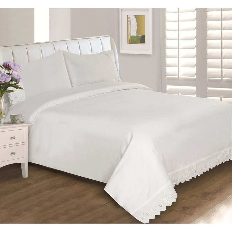 Ensemble de draps , Ensemble de draps pour lit simple avec deux taies , Blanc
