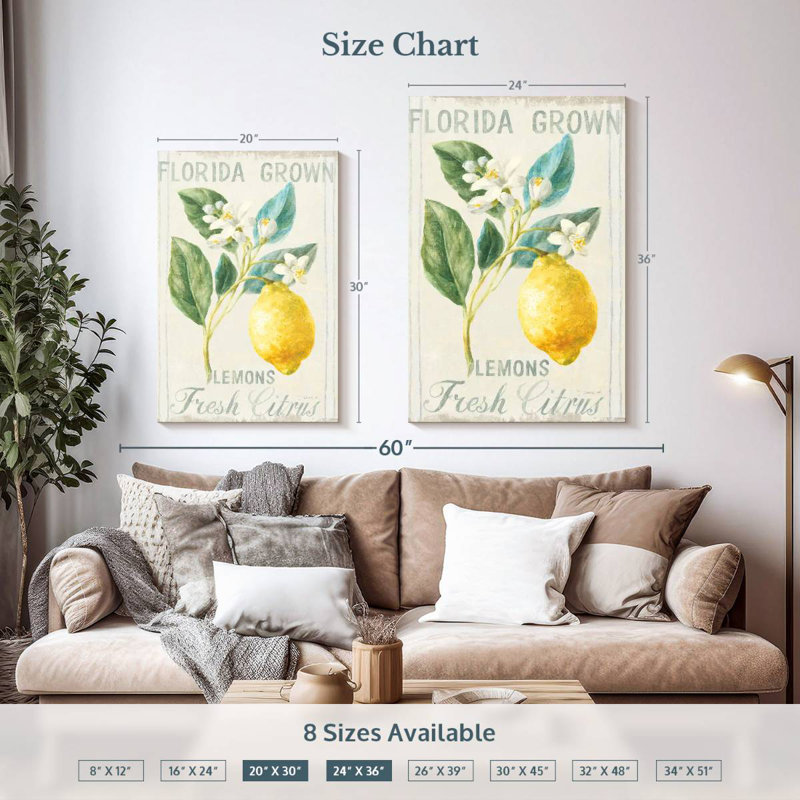 Kema Floursack Lemon I Wall Sign, 36" H x 24" W
