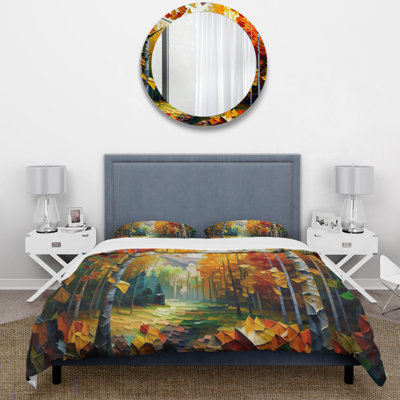 Ensemble de housse de couette Path Into The Forest III - Landscape Forest - Microfibre de polyester