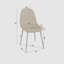 4 Beige Linen Dining Chairs, White Metal Legs For A Sophisticated Space Modern Chairs Of 4, Graceful Room