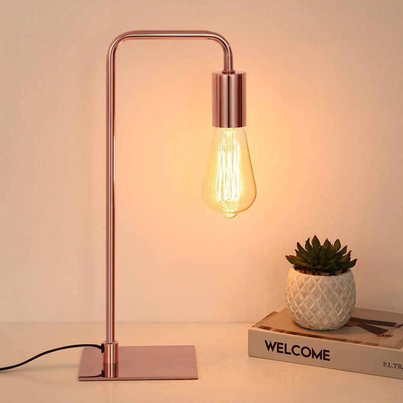 Lampe de table arquée 15,9 po Madhava, Or rose