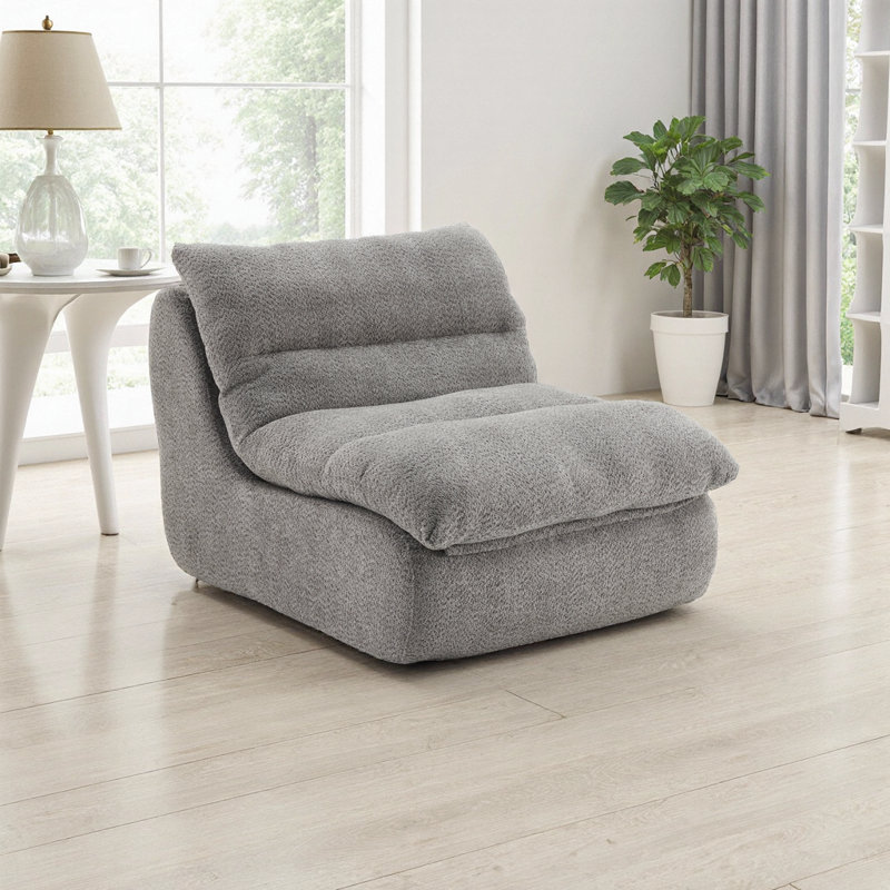 Fauteuil ergonomique en forme de nuage - canapé d'appoint moderne pour le salon, la chambre à coucher et le bureau, Gris