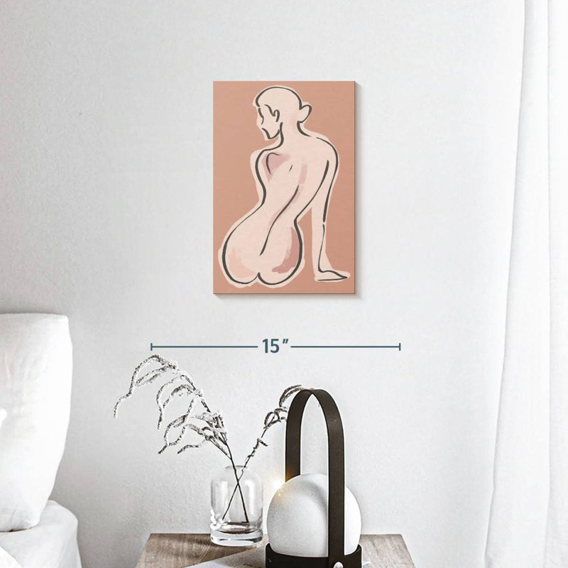 Belles lignes féminines sur toile, H 12 po x l 8 po x P 1 po
