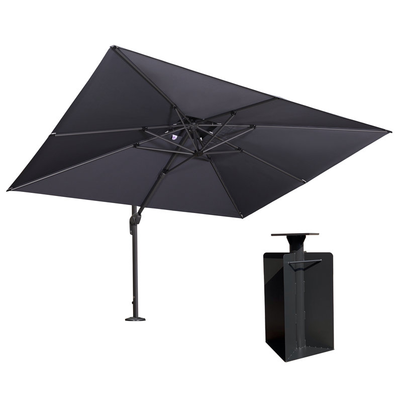 Parasol rectangulaire en porte-à-faux 144 po x 108 po Sedna, Gray Polyester