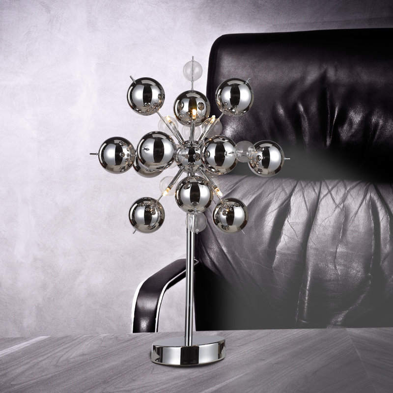 73 cm Abdirizaq Table Lamp, Chrome/Clear