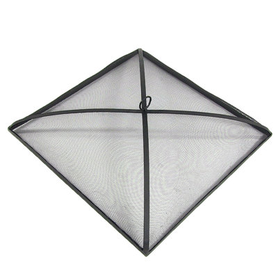 Couvre-pare-étincelles carré en acier et filet noir - 31 po