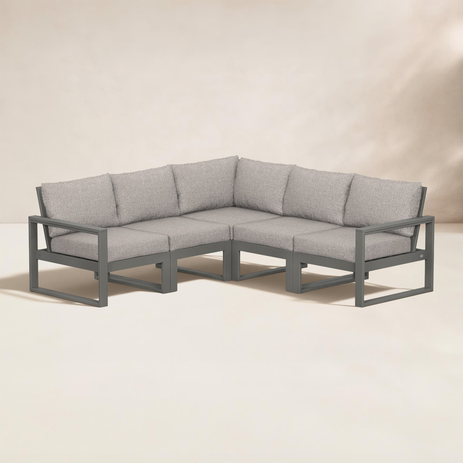 POLYWOOD® Edge 85" Patio Sectional, Granite, Slate Grey