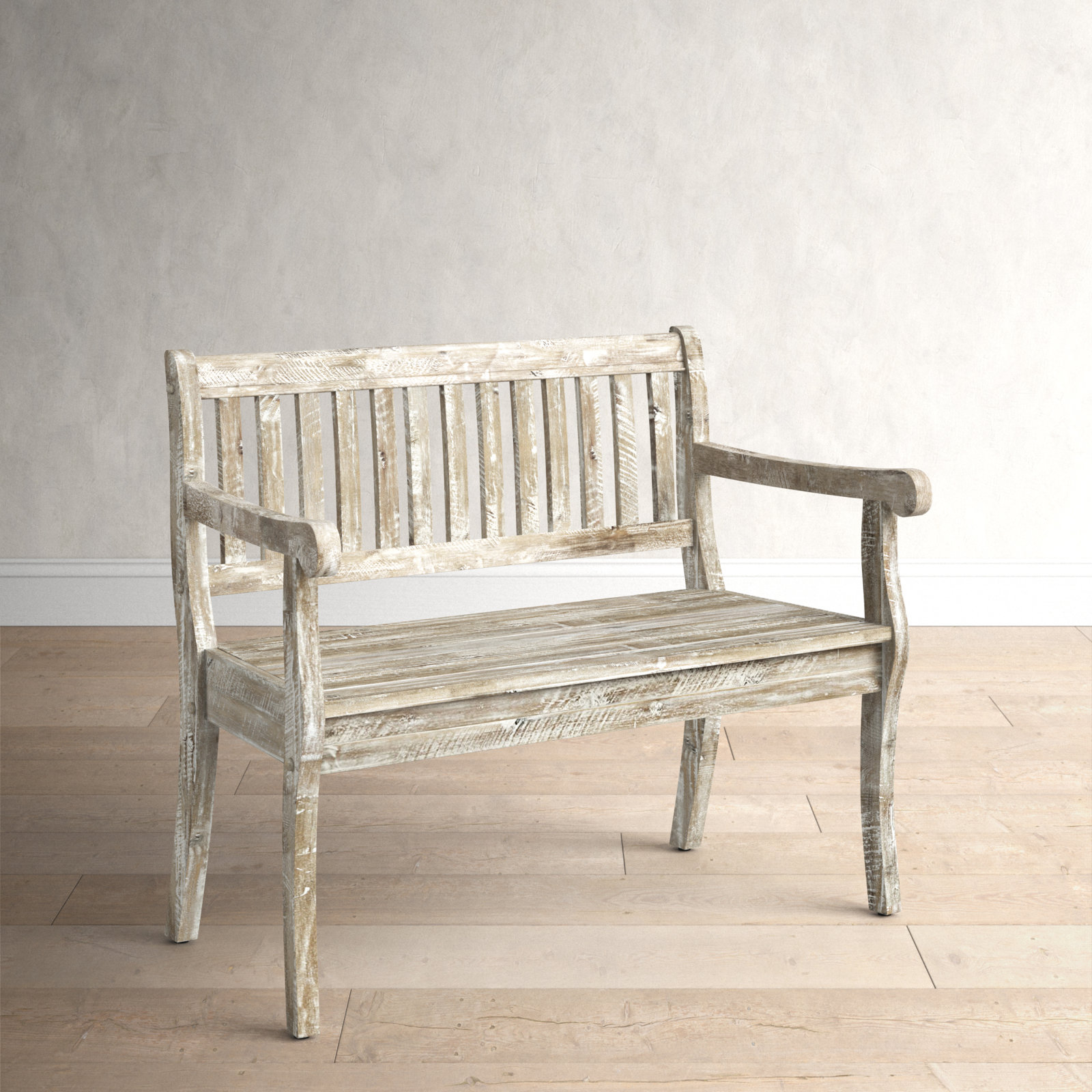 Castile Storage Bench, Washed Gray