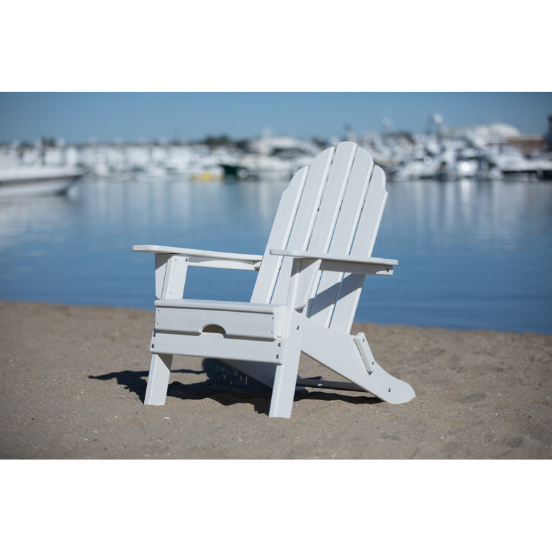 Chaise Adirondack pliante Balboa en PEHD, simple, Blanc
