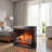 23-Inch Electric Fireplace With Realistic Flames And Overheat Protection