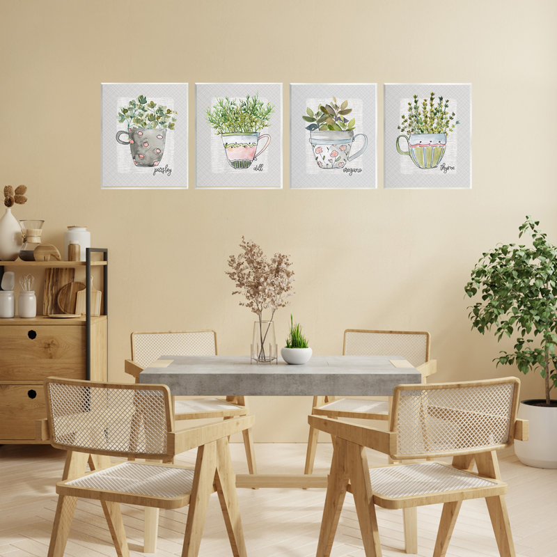 Plaque murale «Kitchen Herbs in Mugs», par Livi Finn