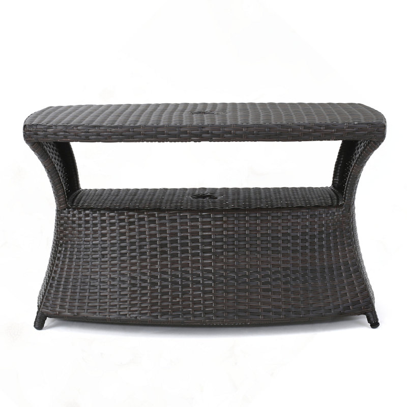 BERKELEY CHAISE LOUNGE SIDE TABLE, Brown Multi