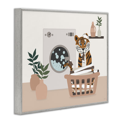 Tiger in Laundry Basket Giclee Art, design by Natalie Carpentieri