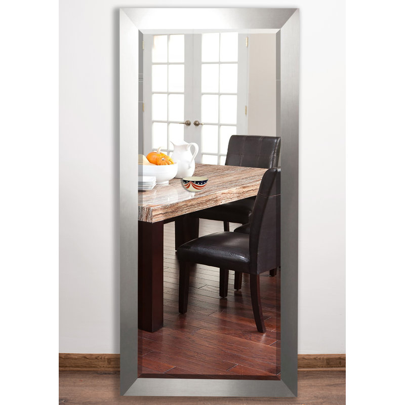 Miroir pleine longueur moderne et contemporain Haku, Nickel brossé