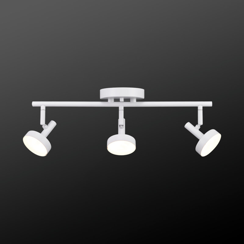 19'' 3 -Light Fixed Track Track Kit with Dimmable and Adjustable Head, Matte White