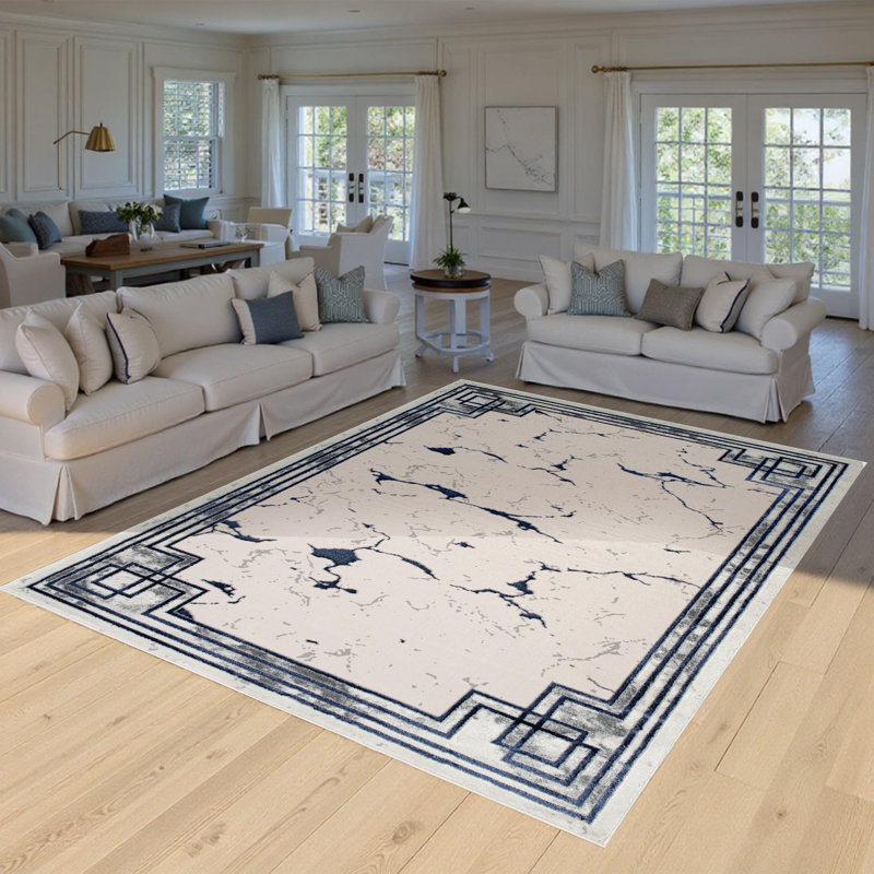 Tapis noir / gris / ivoire / beige Monaco Series, Rectangle 5 pi 3 po x 7 pi 3 po