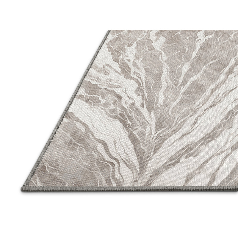 Machine Washable Gray Area Rug, Rectangle 2' x 3'
