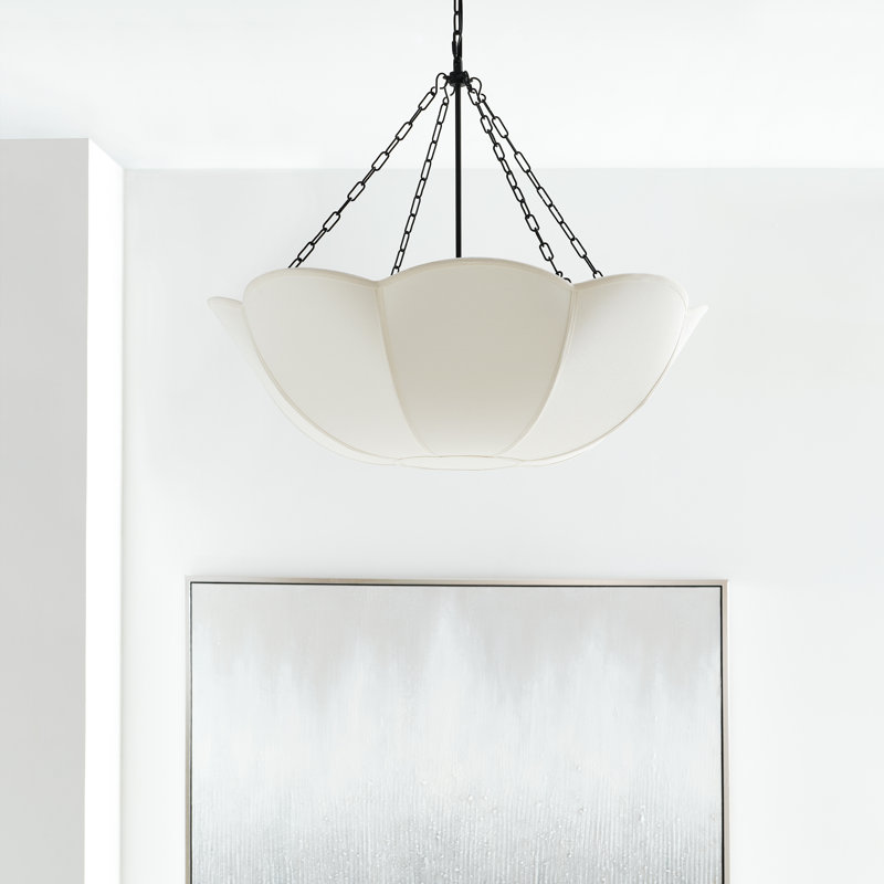 Stassi 4-Light Chandelier, H 26,875 po x l 32 po x P 32 po, Fer vieilli, 4 lumières