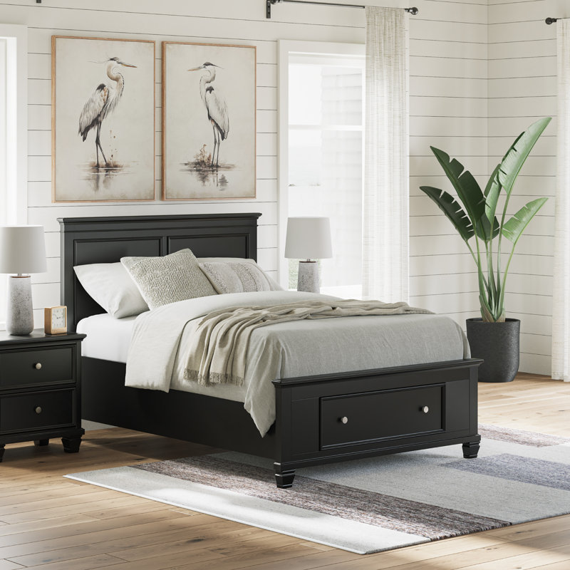 Lanolee Full Panel Storage Bed, Full, Black