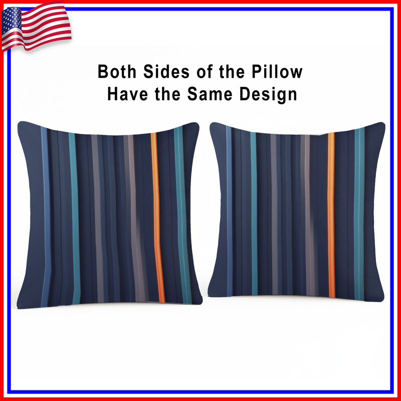 Vertical Striped Paneling Double Sided Throw Pillows, 20 x 20 inches