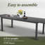 Ensemble de chaises de patio empilables en aluminium pour 8 personnes avec table rectangulaire extensible-1633301610-1633301609
