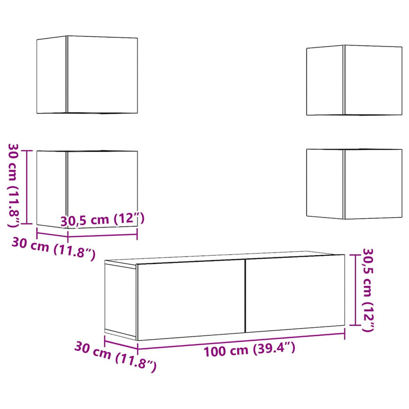 Goldring TV Stand for TVs up to 88", Old Wood