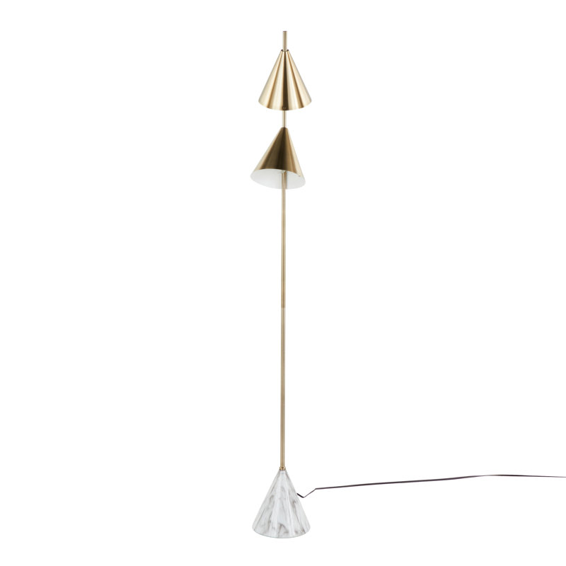 Mirtle 65'' Tree Floor Lamp, White Faux Marble, Gold