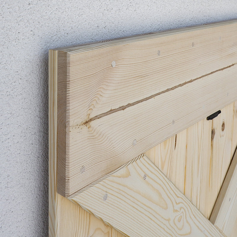 Khanh Solid Pine Sliding Door, Unfinished