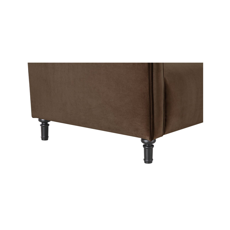 Harmony Sofa Dark Brown Faux Mohair, Brown 