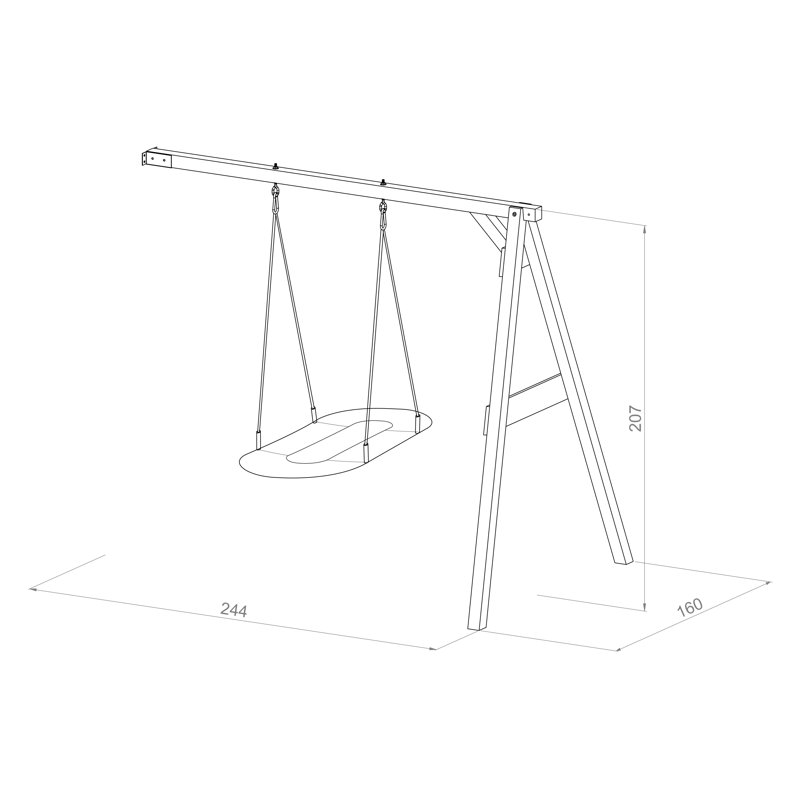 AXI Hemlock Swing Set with 1 Swing(s), Brown/White