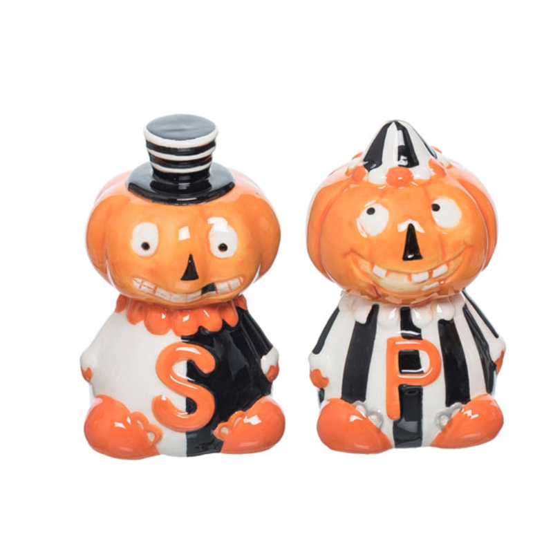 Ensemble de 2 salières et poivrières multicolores Transpac Dolomite Halloween 3,5 po