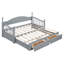Lit de jour extensible en bois avec 2 tiroirs de rangement-1664908465