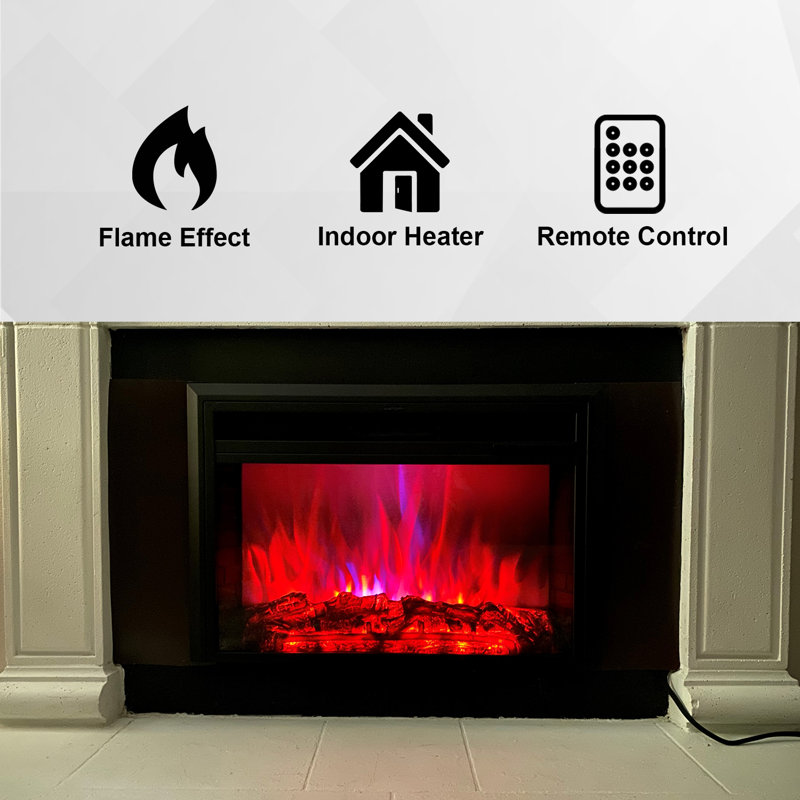 Billie Black Electric Fireplace, 21.81" H x 31.9" W x 6.7" D