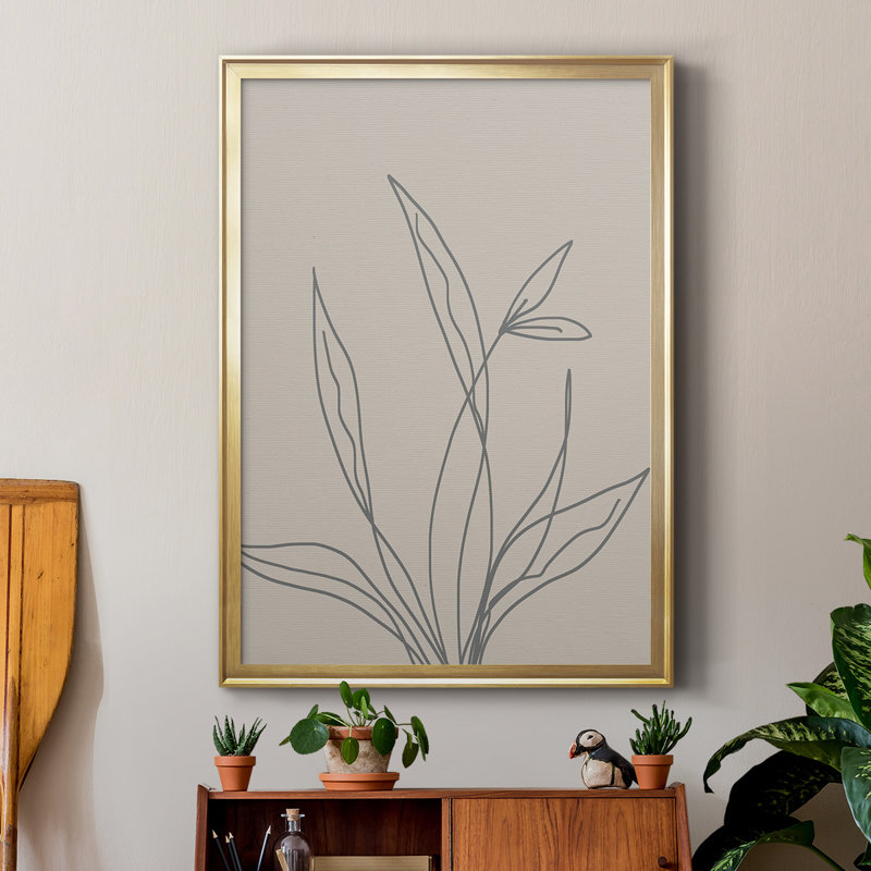 «Neutral Lines II», reproduction de qualité supérieure - prête à être accrochée, Or, H 42,5 po x l 30,5 po x P 1 po