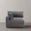 Upholstered Faux Rabbit Fur Flannel Armchair with Pillow Back, One Arm Single Chair Module Part For Sectional Sofa-1013185035