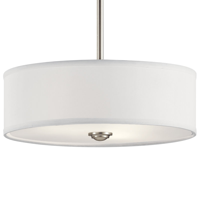 Hopedale Fabric Semi Flush Mount, Brushed Nickel