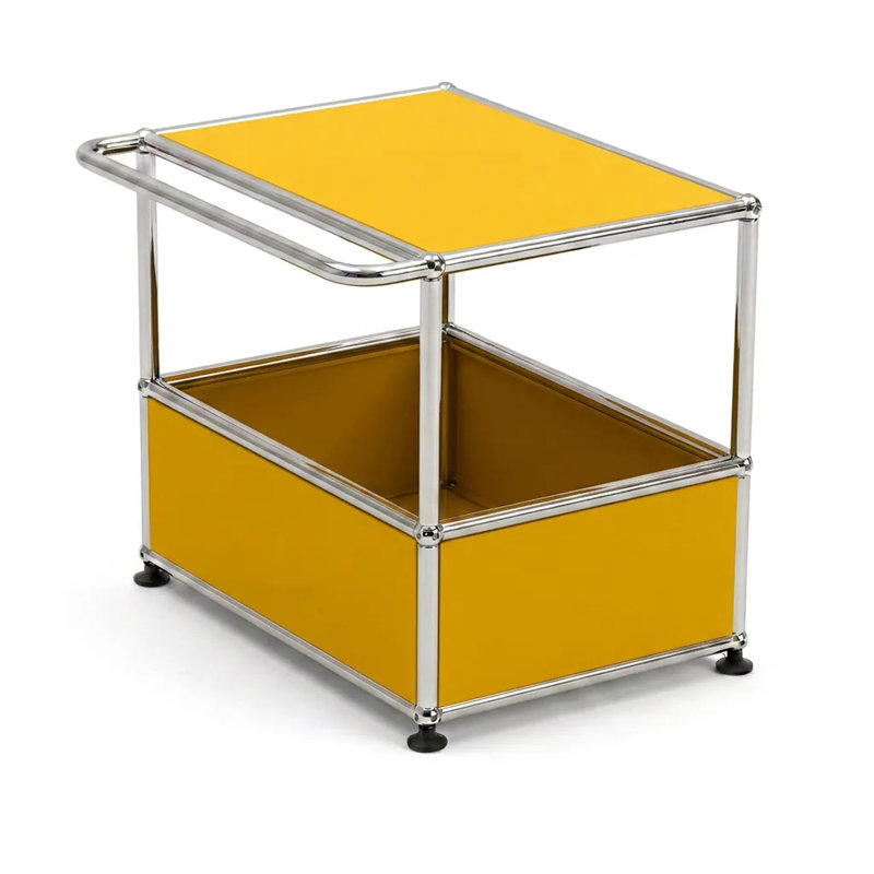 Modular Metal Office Storage Cabinets With Adjustable Shelves, Yellow