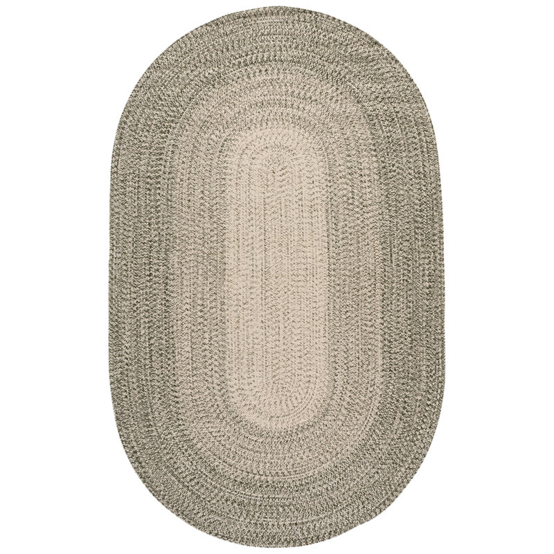 Braided 220 Hand Woven Machine Washable Geometric Indoor/Outdoor Rug, Oval 5' x 8'