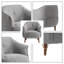 Chaise avec accoudoirs Modern Modern, fauteuil rembourré en tissu durable pour le salon, la chambre à coucher, pieds en bois massif, gris-1362658062