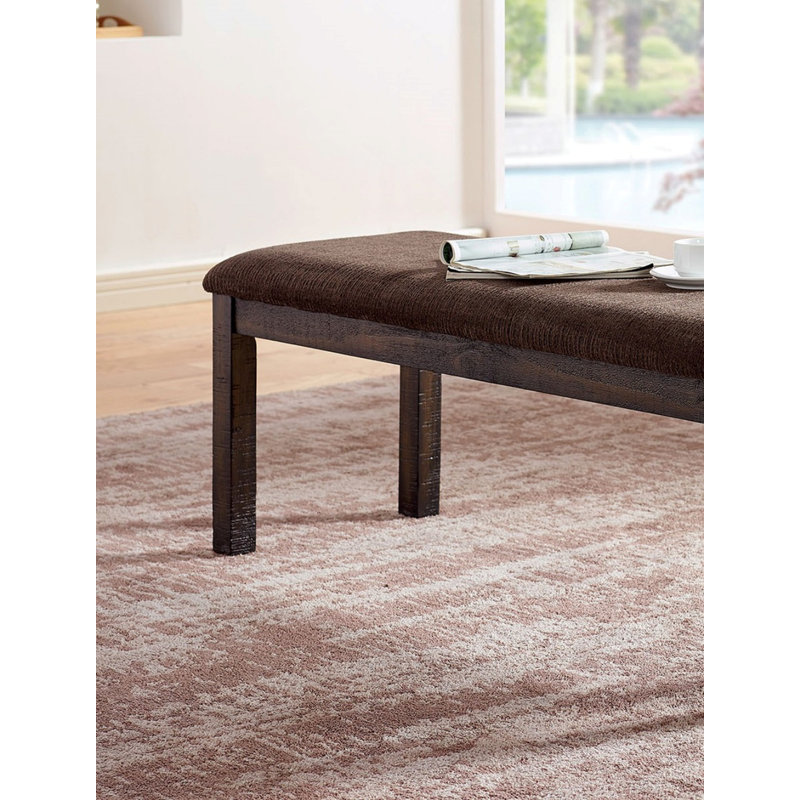 Banc de 1 pièce en bois massif naturel de style contemporain, Brun cendré