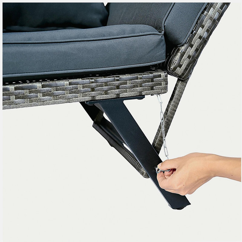1 banc de côté pliable en osier de patio
