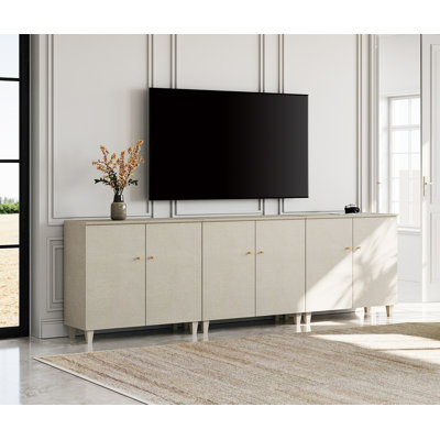 3-In-1 Wood TV Stand Cabinet For Tvs Up To 100+ Inches, 106"