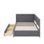 Lit de jour simple en bois avec tiroirs et garde-corps rustique-851037178